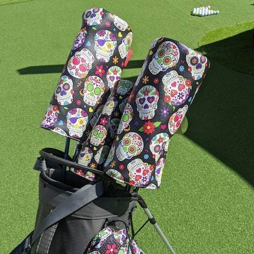 Black Sugar Skull Head Cover