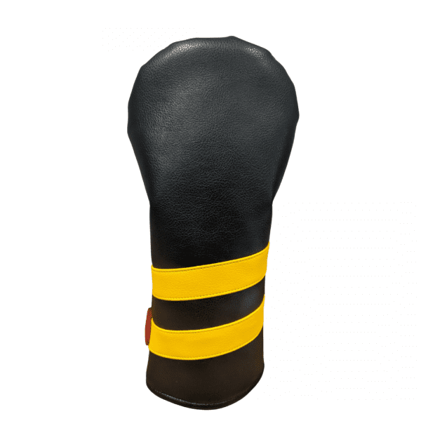 black and yellow striped head cover
