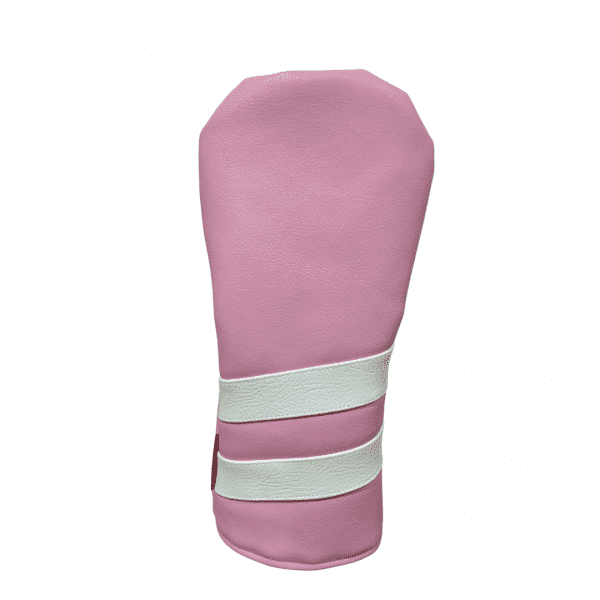 Pink and White Striped Head Cover - Driver Fairway Hybrid