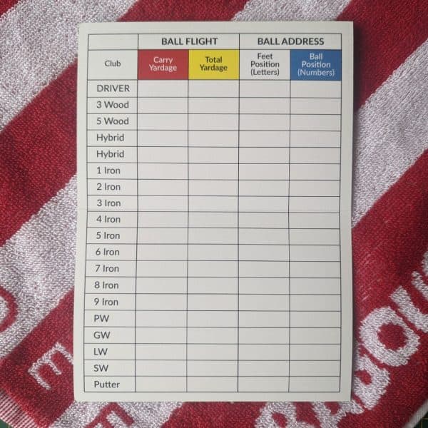 golf club yardage chart golf club gapping chart